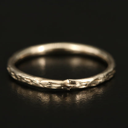 Textured Hollow Formed Band - 14K