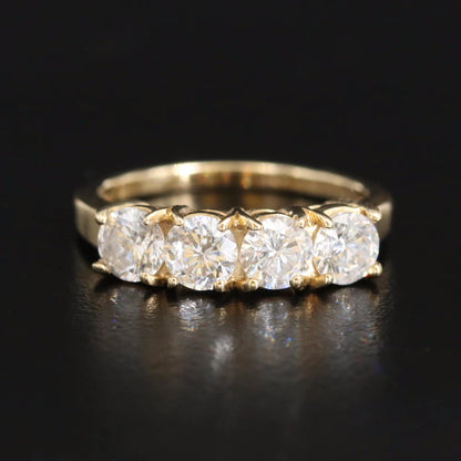 Cubic Zirconia Four Stone Ring - 14K