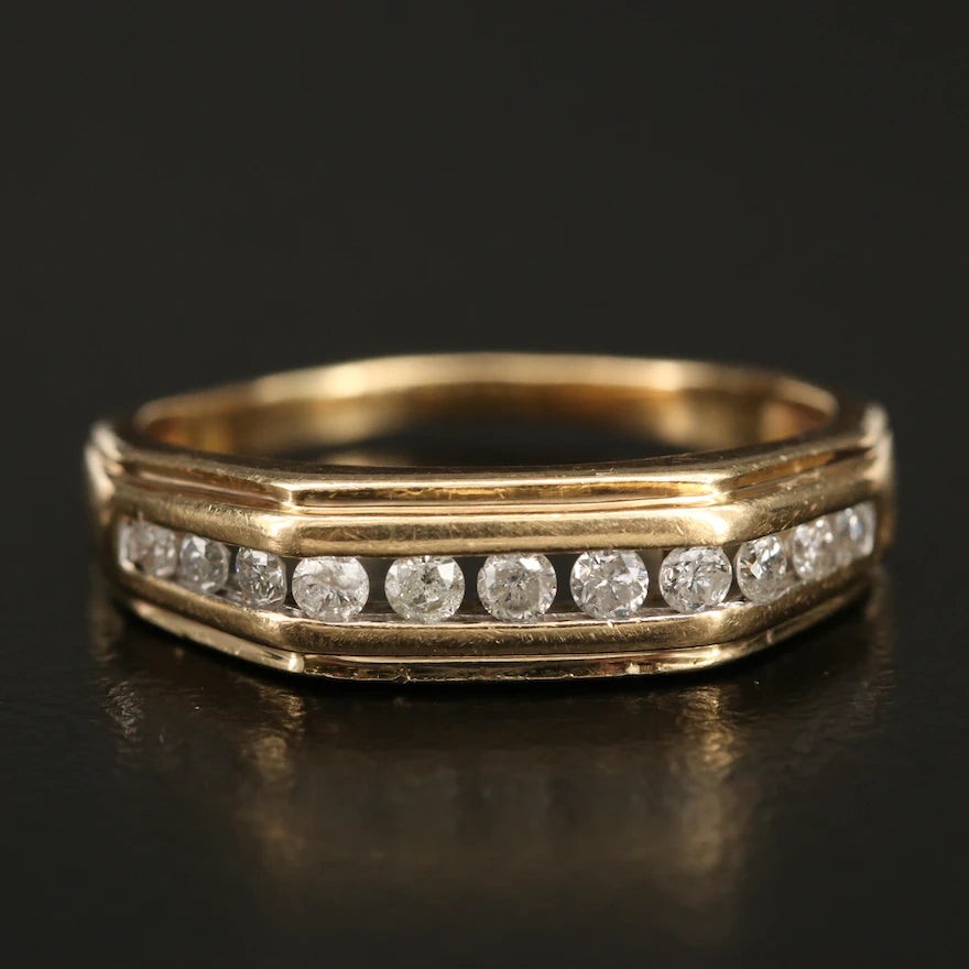 14K Diamond Channel Band