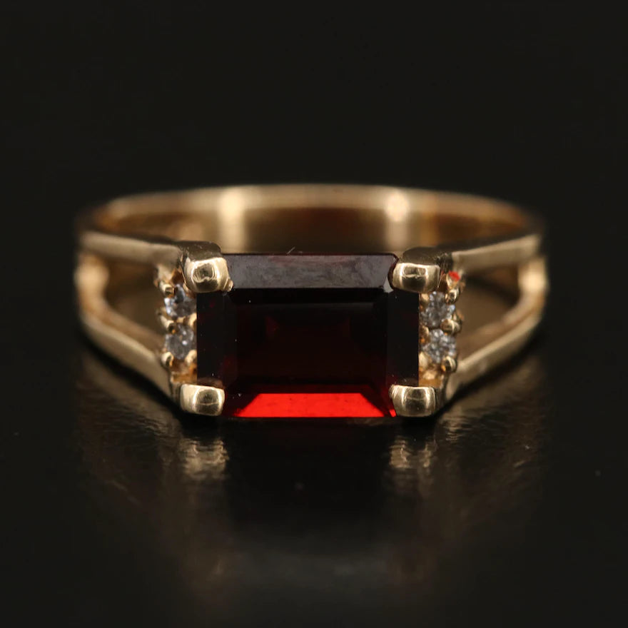 Garnet and Diamond Ring