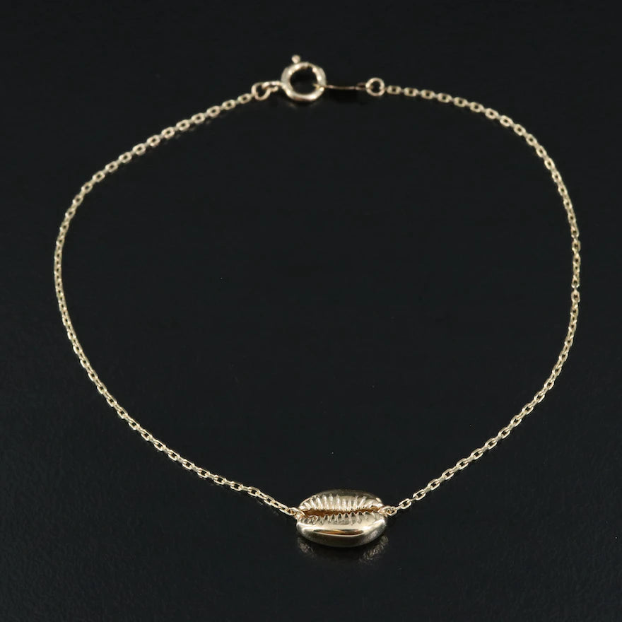 14K Gold Cowrie Shell Bracelet