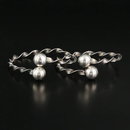 Set of 2 Twisted Sterling Silver Bypass Bangles