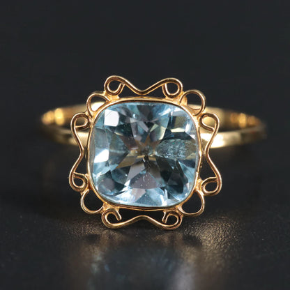 Blue Topaz Ring - 14K