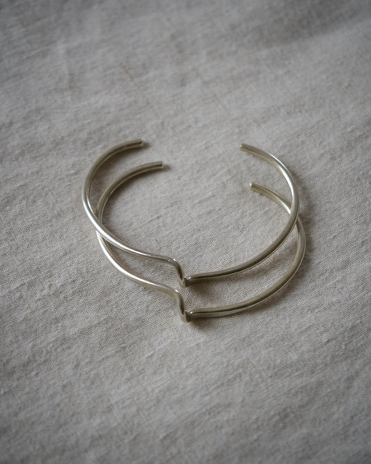 Set of Sterling Silver Wave Bracelets