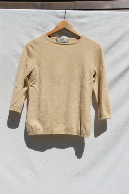 Vintage Precious Fibers Butter Yellow Cashmere Sweater