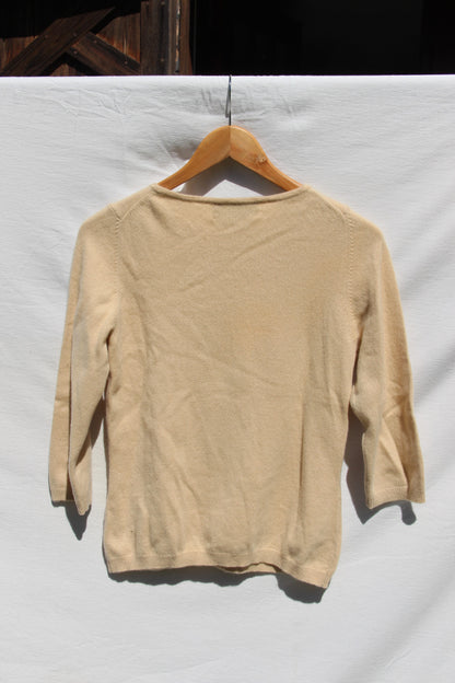 Vintage Precious Fibers Butter Yellow Cashmere Sweater